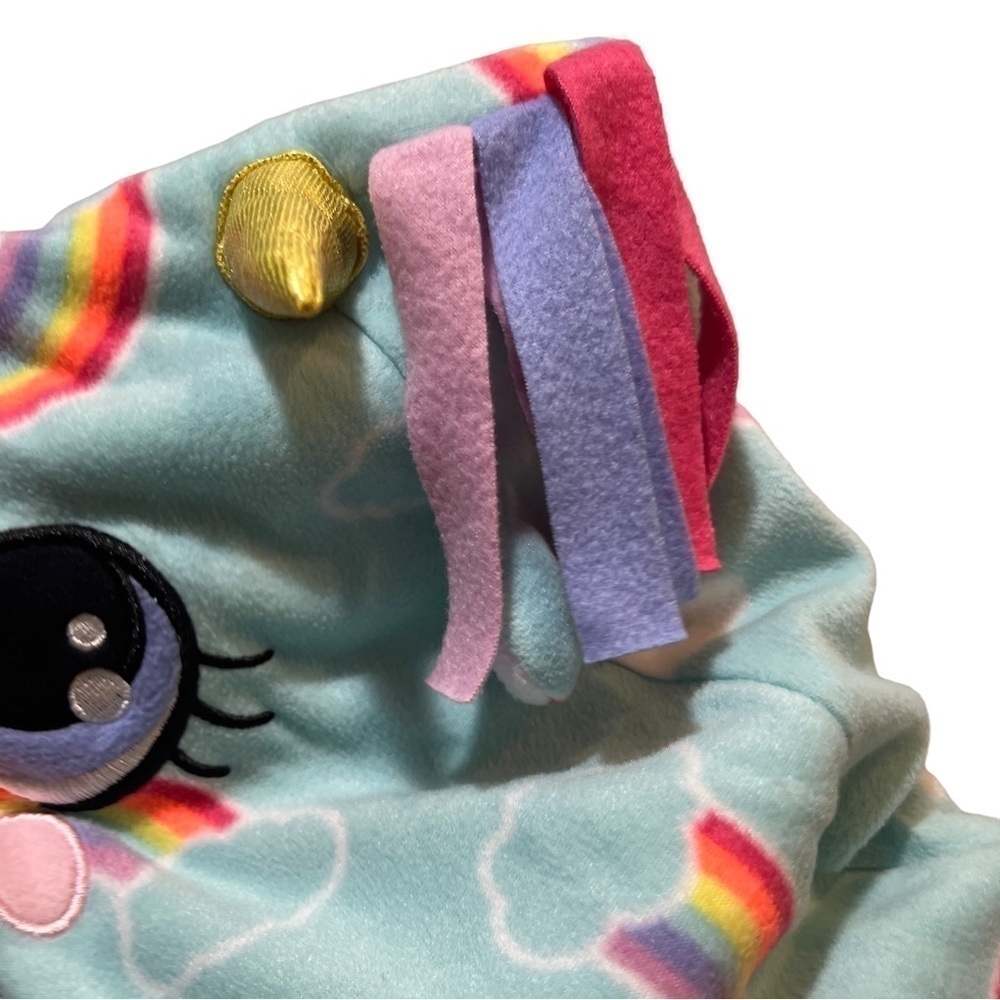 Cat & Jack Unicorn Fleece One Piece Zip Front Pajamas Sz 10/12 Girls - Picture 8 of 11